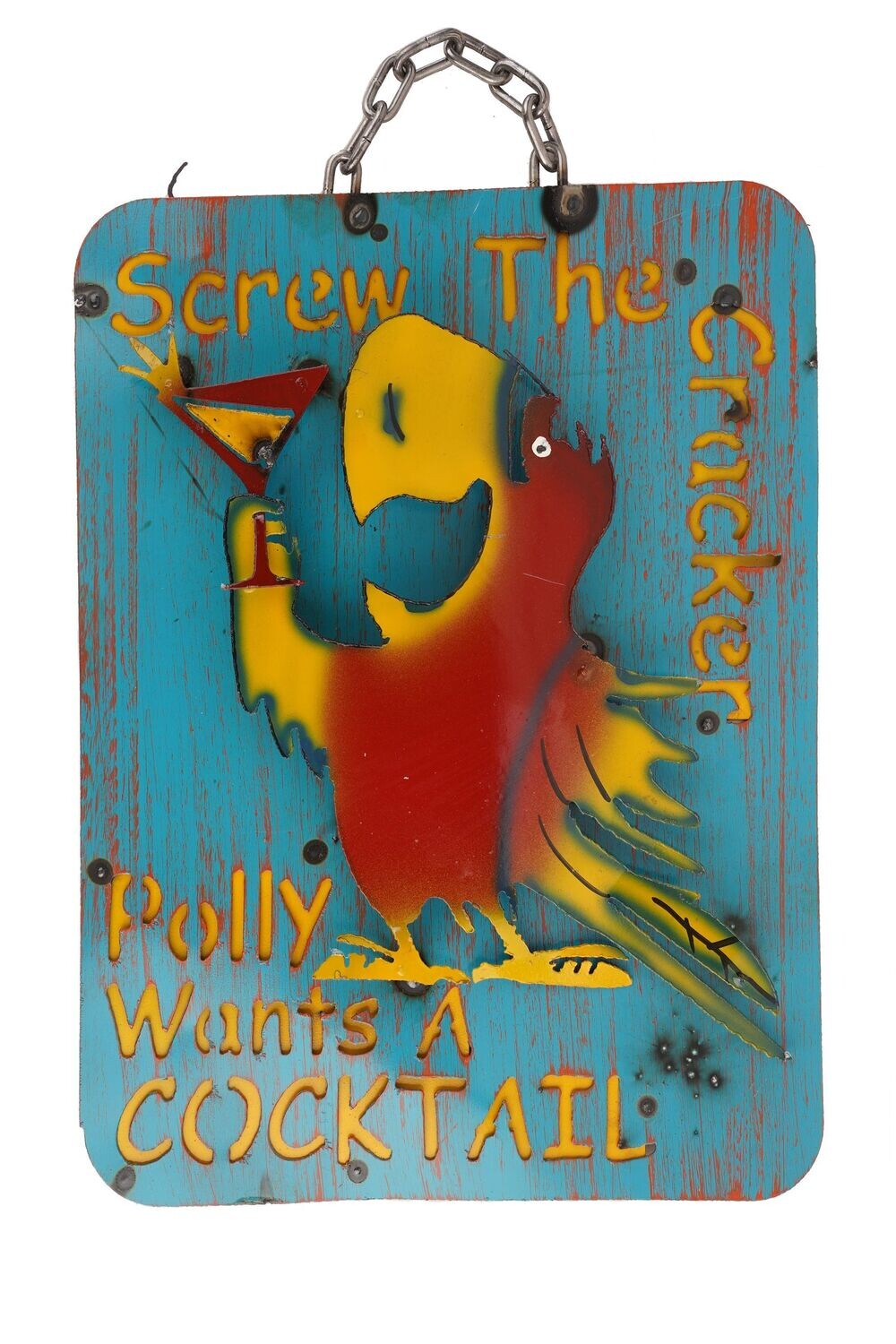 Polly Wants a Cocktail Metal Sign-12x15 inches-Art-Garden