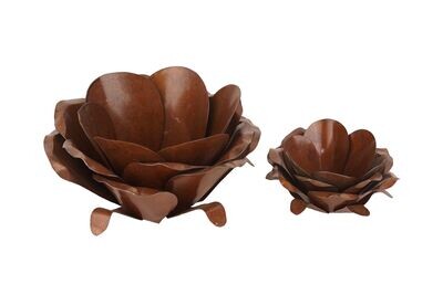Metal Flower Blossom Candle Holders-Farmhouse-Set of 2