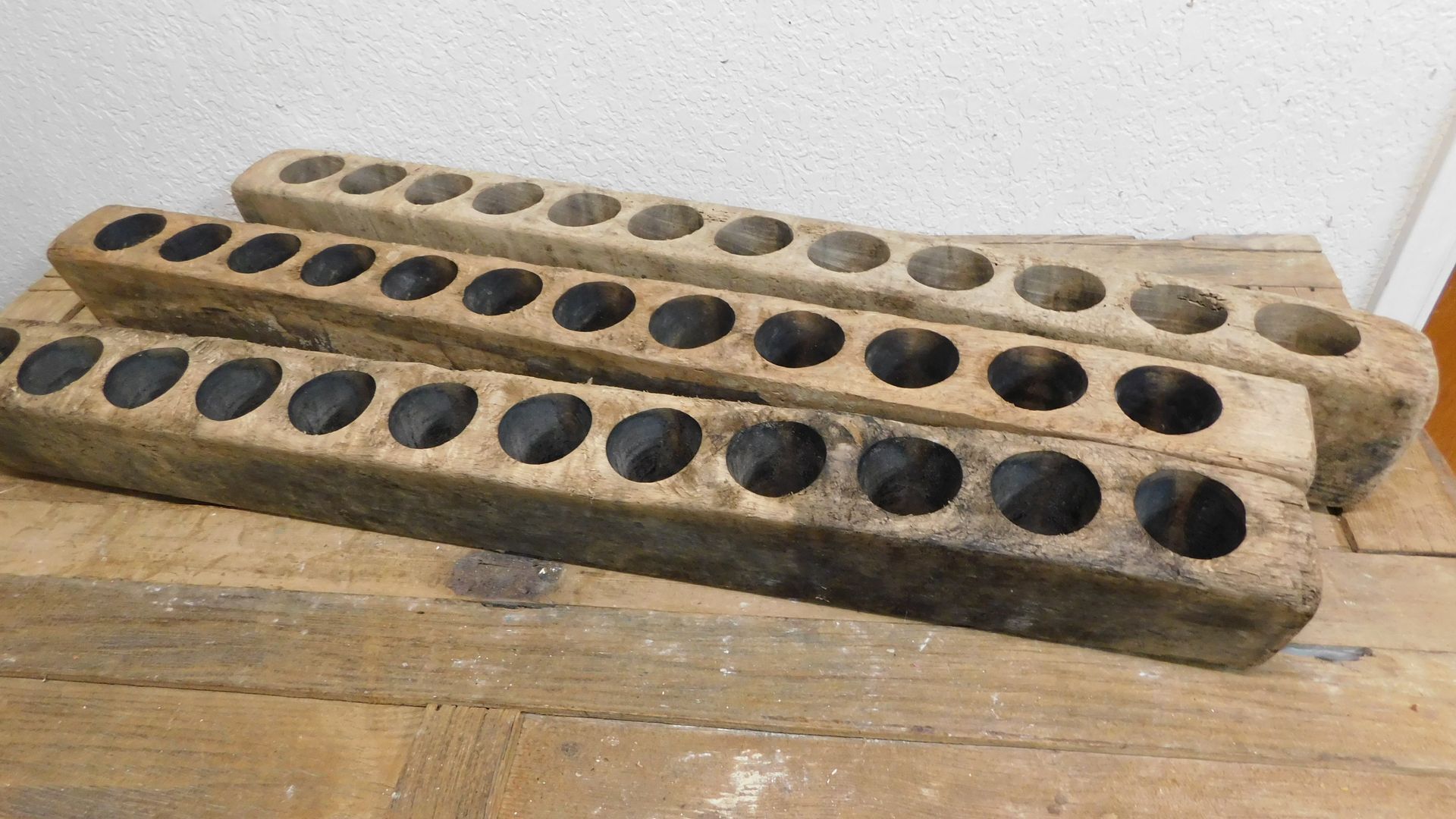 Antique Sugar Mold-12 Hole-Rustic-Old Original-Gorgeous-37-39 Long