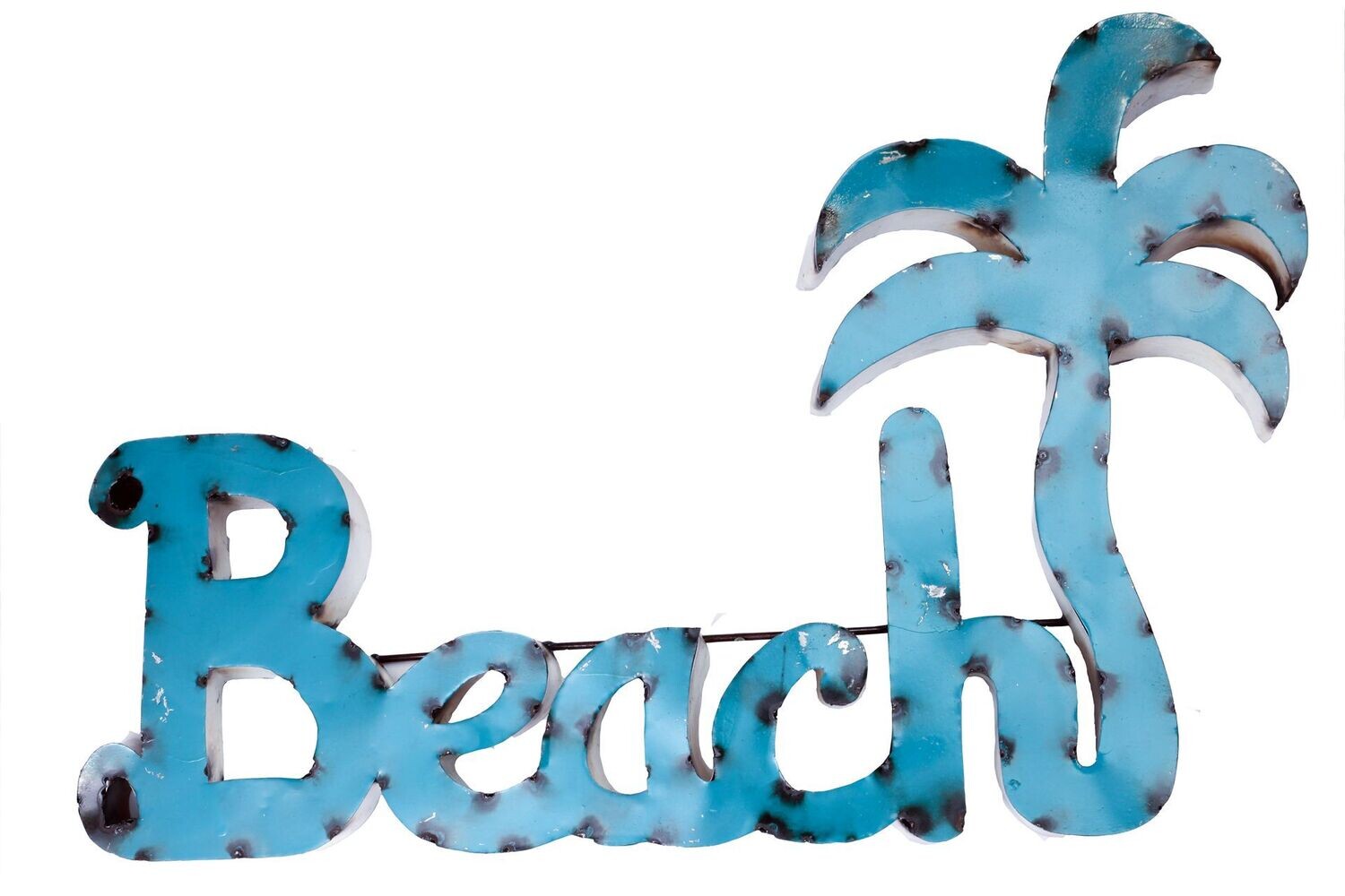 Beach with Palm-Metal Sign-Handmade-Sign Small-29x20 inches