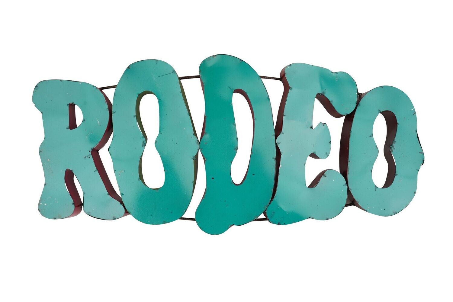 Rodeo Metal Sign-Handmade-Western-Colorful-34x17 inches