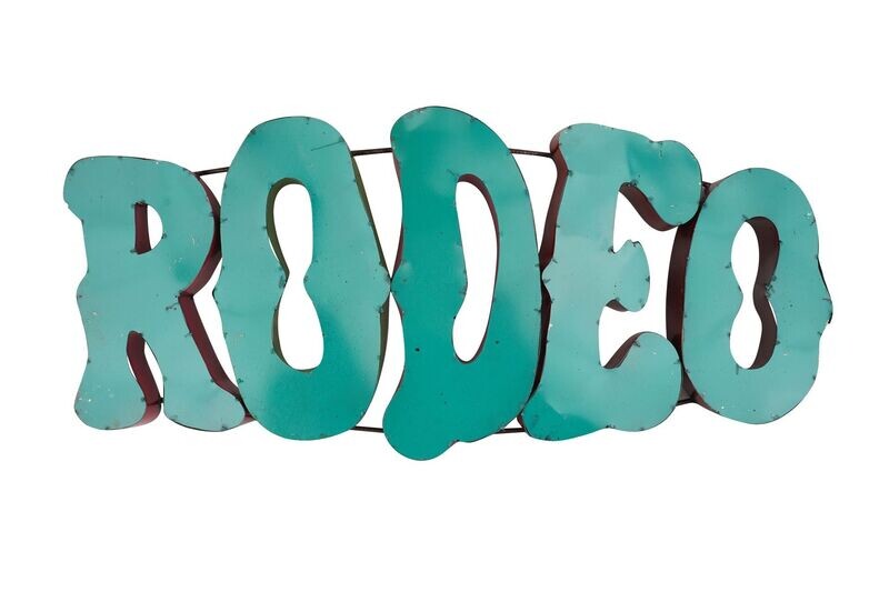 Rodeo Metal Sign-Handmade-Western-Colorful-34x17 inches
