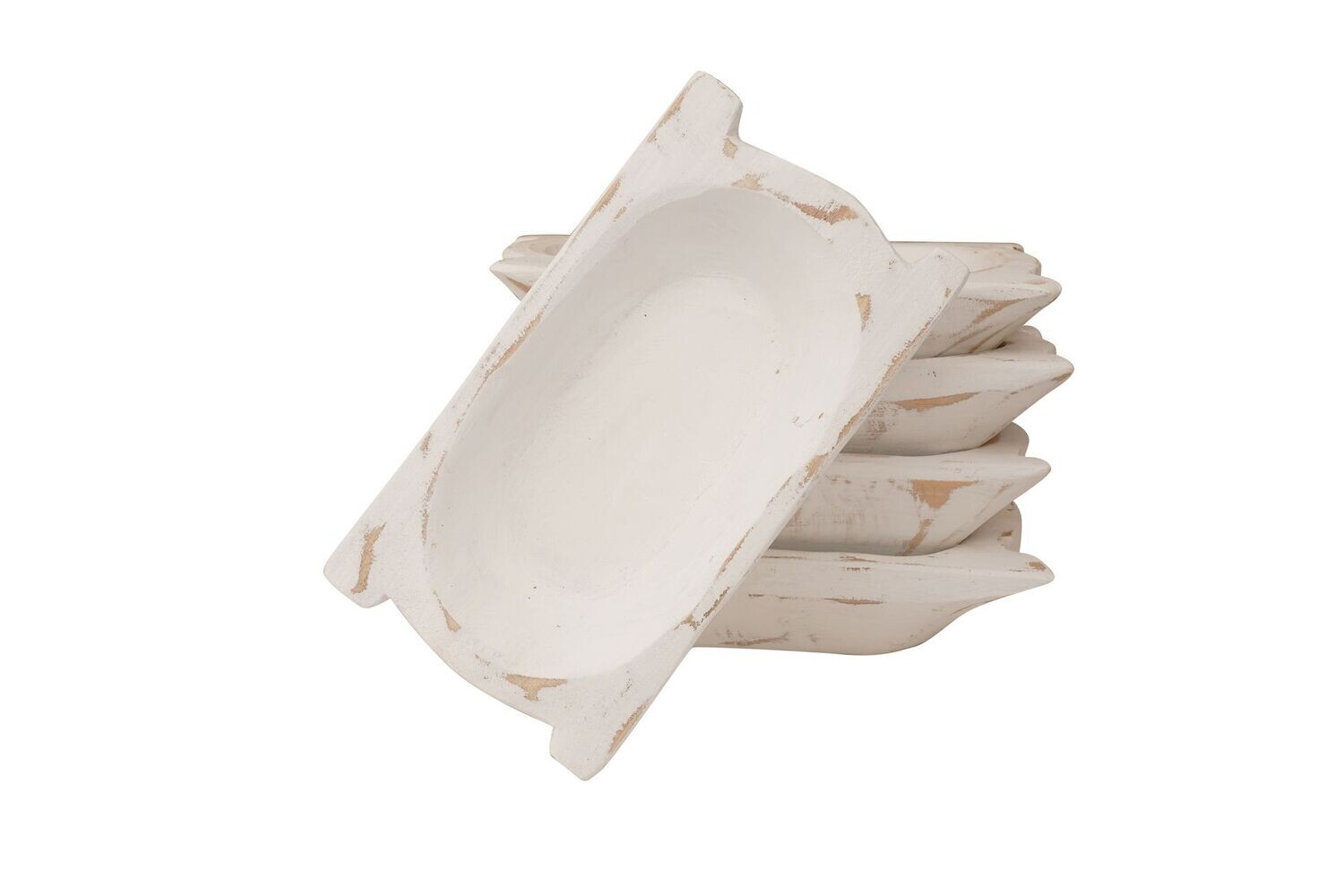 Mini Eurotrenchy Dough Bowl-Candle Pour-6x10x2 inches, COLOR: White