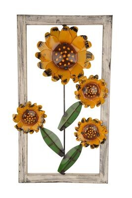 Sunflower Framed Farmhouse Window-Gorgeous-15x27 inches