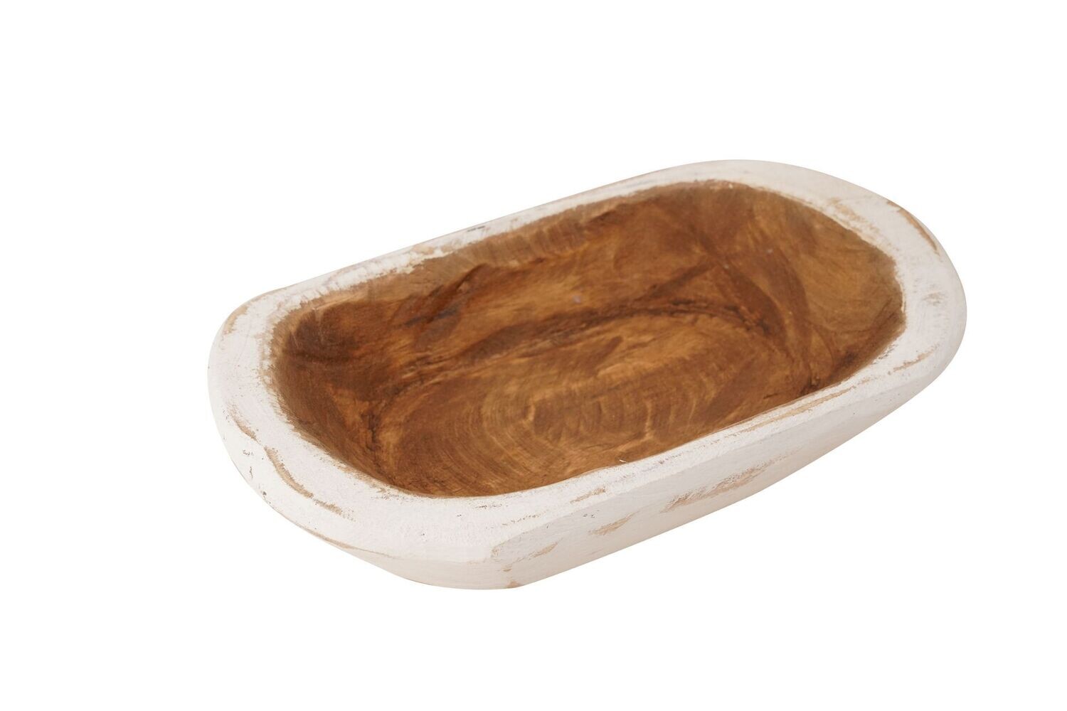 Country Farmhouse Mini Dough Bowl-5-6x10x2 inches, Colors: Pure White
