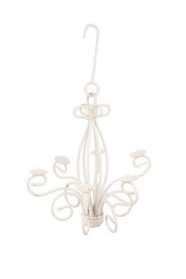 Farmhouse Iron Hanging Small Chandelier-White-Handmade-Home Decor-SALE-$18