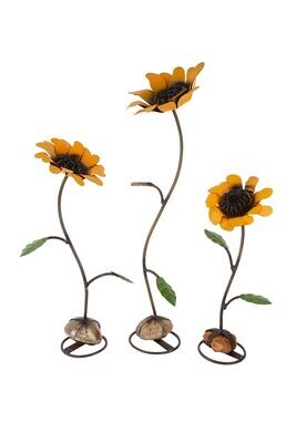Sunflower on a Rock-Garden Decor-Farmhouse Gorgeous-Set of 3