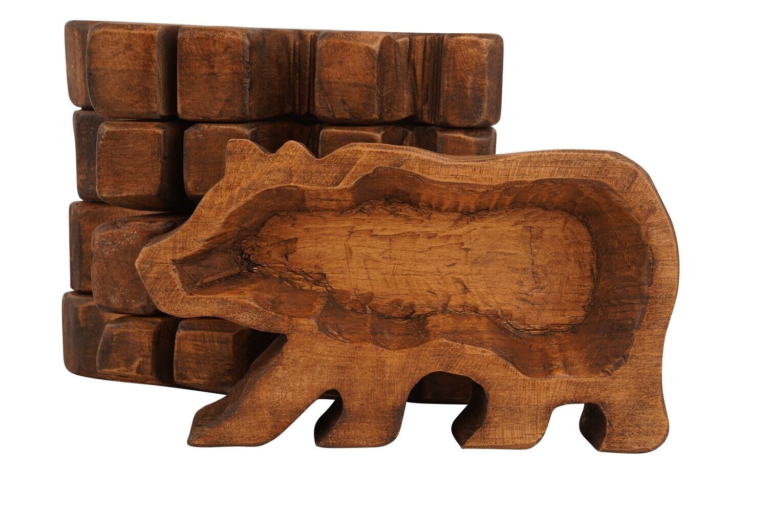 Grizzly Bear Dough Bowl-Candle Ready-6x10 inches-Grizzly Bear Dough Bowl-NEW, Colors: Waxed
