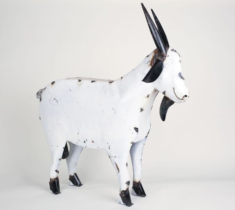 Metal Goat-Handmade-Garden Decor-Yard Art-10x10x33H-Large