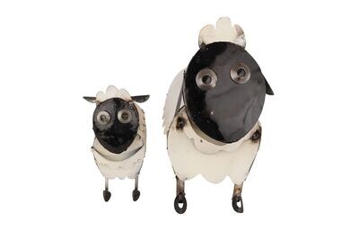 Farmhouse Sheep-Metal -Black and White-Garden-Yard Art-Sheep-Two Sizes