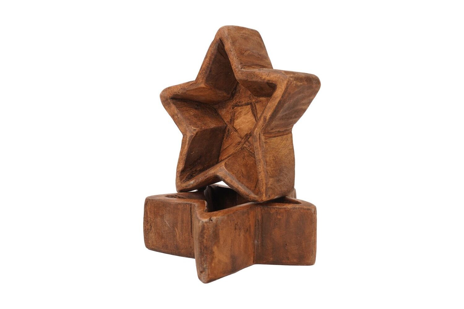 Star Bowl-Mini-7 x 7 x 2 -Wood-Handmade-Candle Ready-Mini Star Dough Bowl, COLOR: Waxed