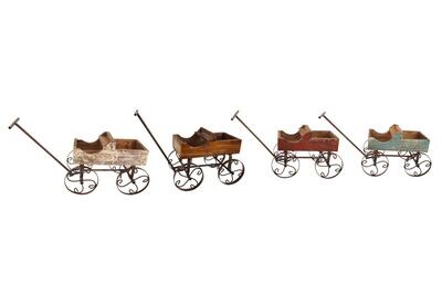 Rustic Wooden Wagon-Planter-Garden Decor-11.5W x 16Lx 13H inch-Farmhouse-4 Colors-SALE-$30