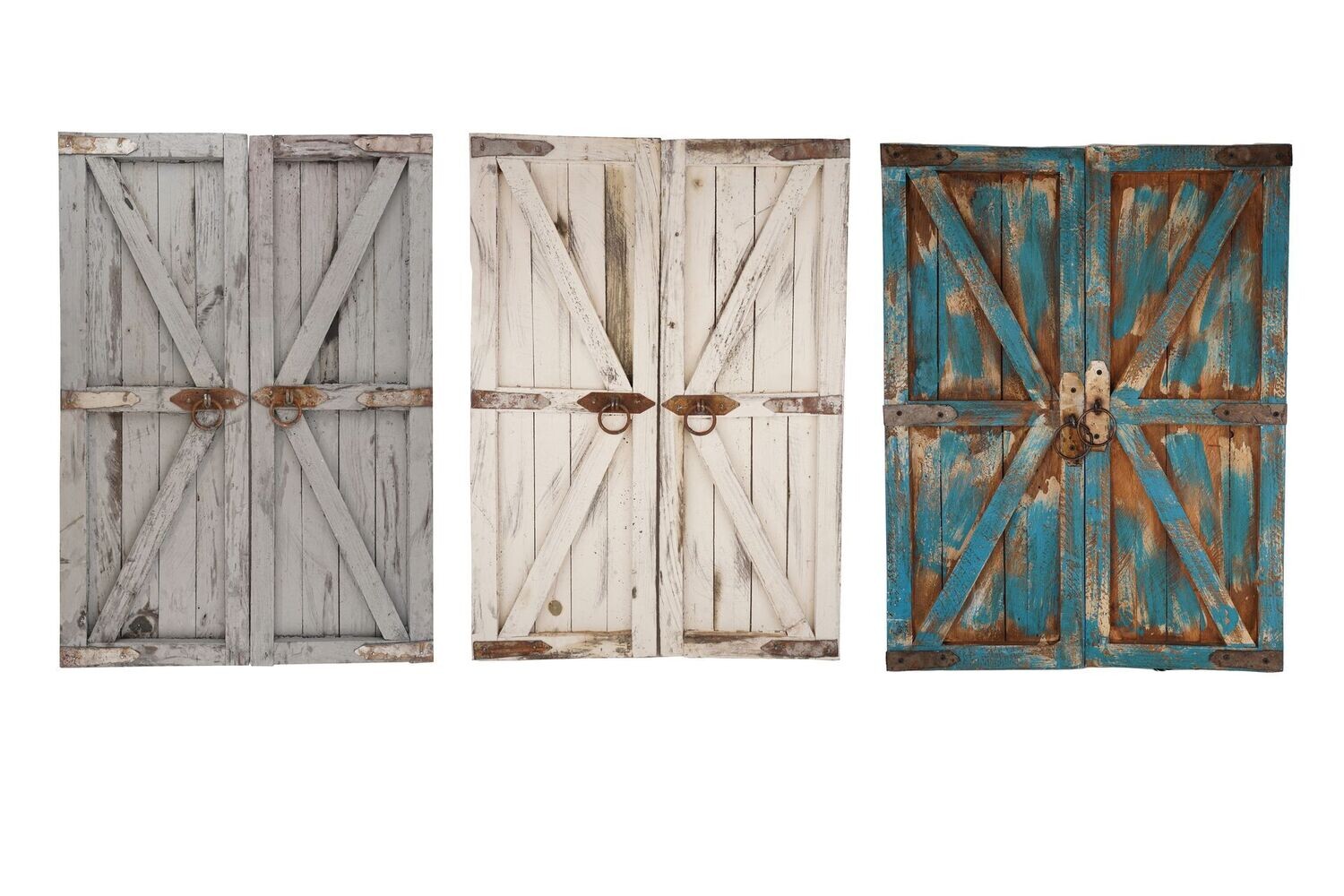 Canyon Hills Farmhouse Wall Decor Doors-Pair-24x31 inches-Three Colors