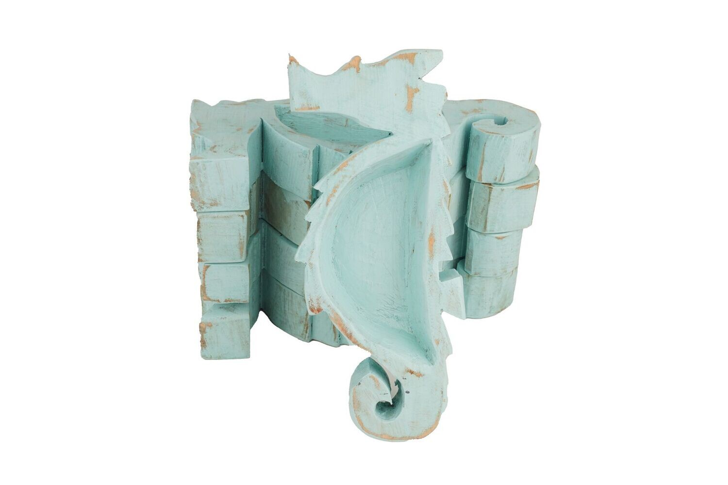 Seahorse Dough Bowl-5x12 inch-Sea Life-Candle Ready-Seahorse, COLOR: Seaside Blue