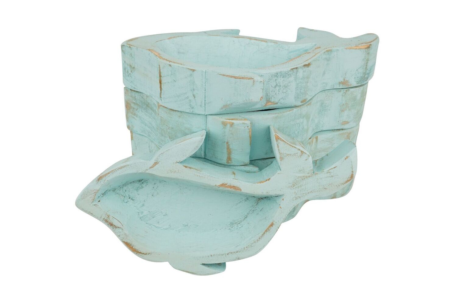 Dolphin Dough Bowl-12x6 inches-Sea Life-Candle Ready-Dolphin, COLOR: Seaside Blue