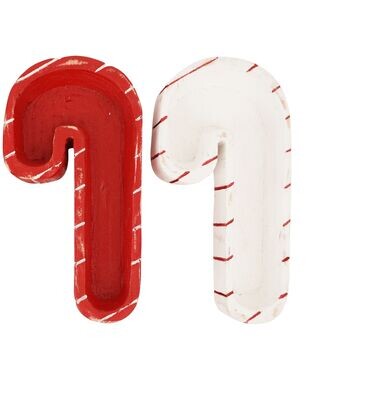 Jolly Xmas Candy Cane Dough Bowl-6x12x2 inches-Christmas- Candle Ready-Jolly Candy Cane
