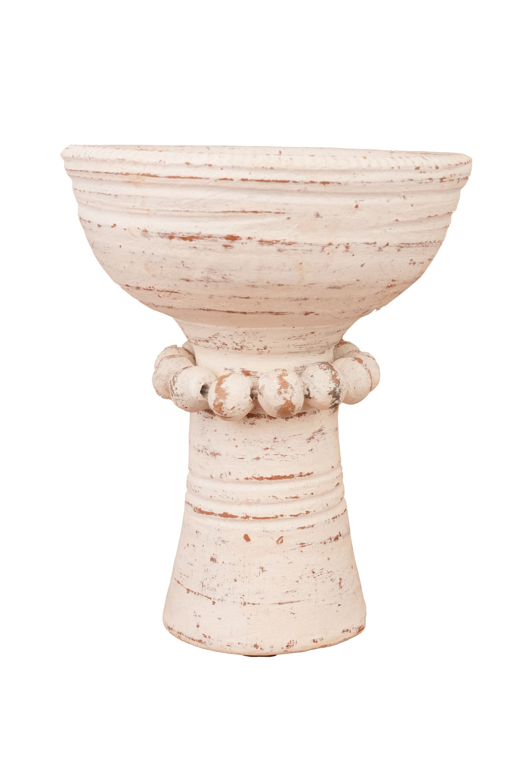 Beadzie Tower Candle Ready Vessel-Clay-6x8 inches-Tower-White-CLEARANCE 10 PCS-$10 Each