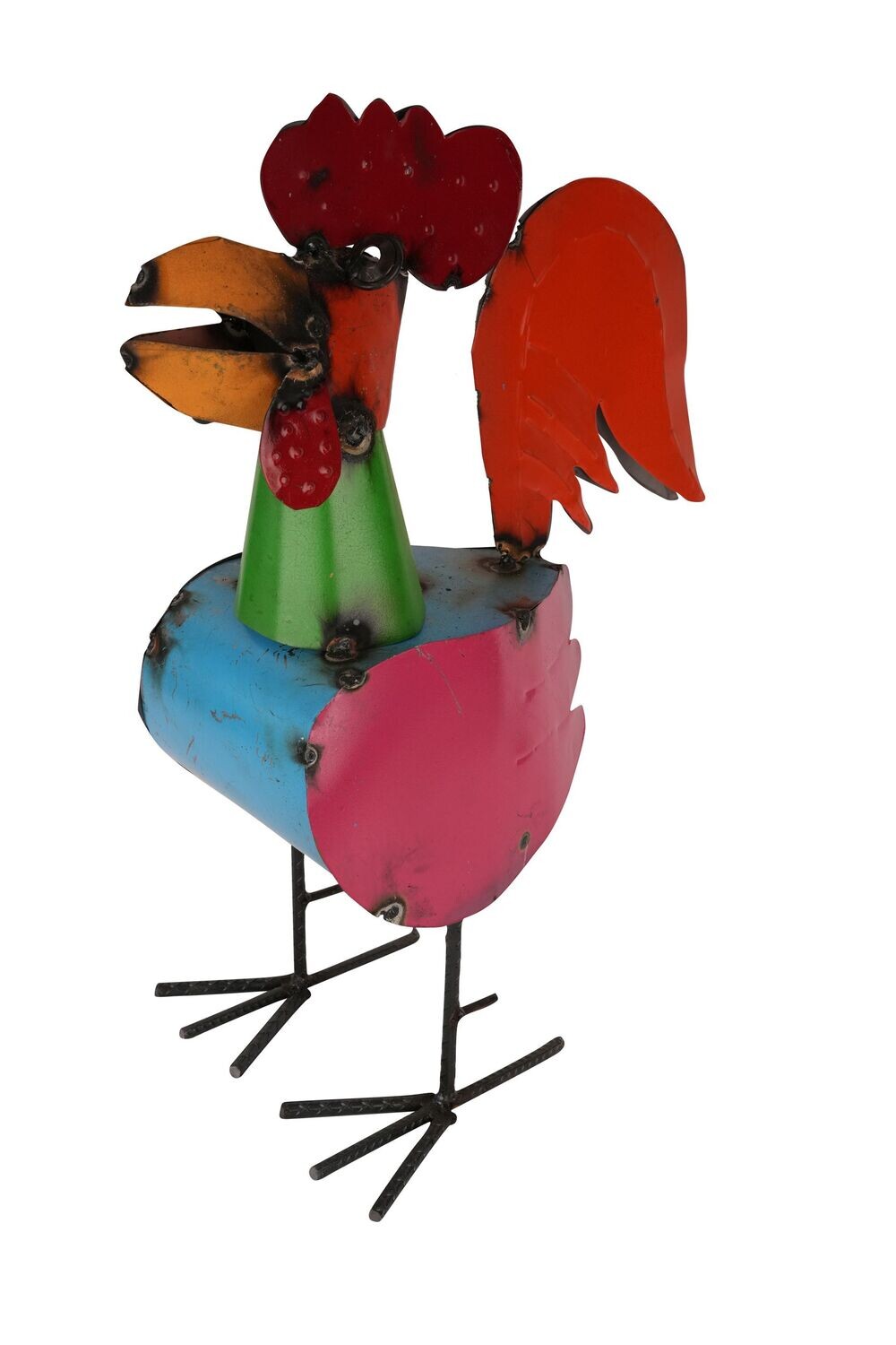 Colorful Metal Farmhouse-Yard Art-Garden Art- Rooster-3 Sizes, SIZE: Mini:10W x 5D x 12H