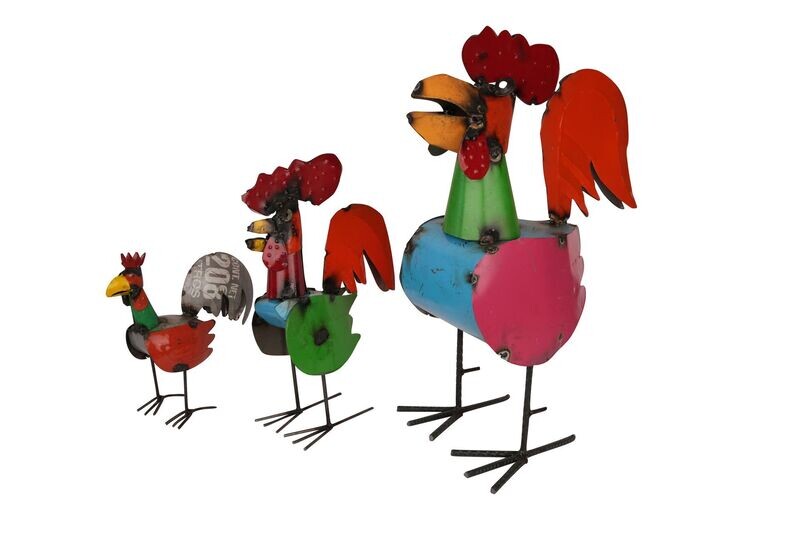 Colorful Metal Farmhouse-Yard Art-Garden Art- Rooster-3 Sizes
