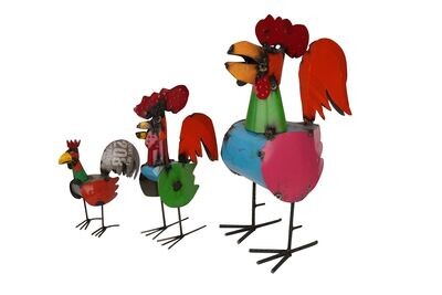 Colorful Metal Farmhouse-Yard Art-Garden Art- Rooster-3 Sizes