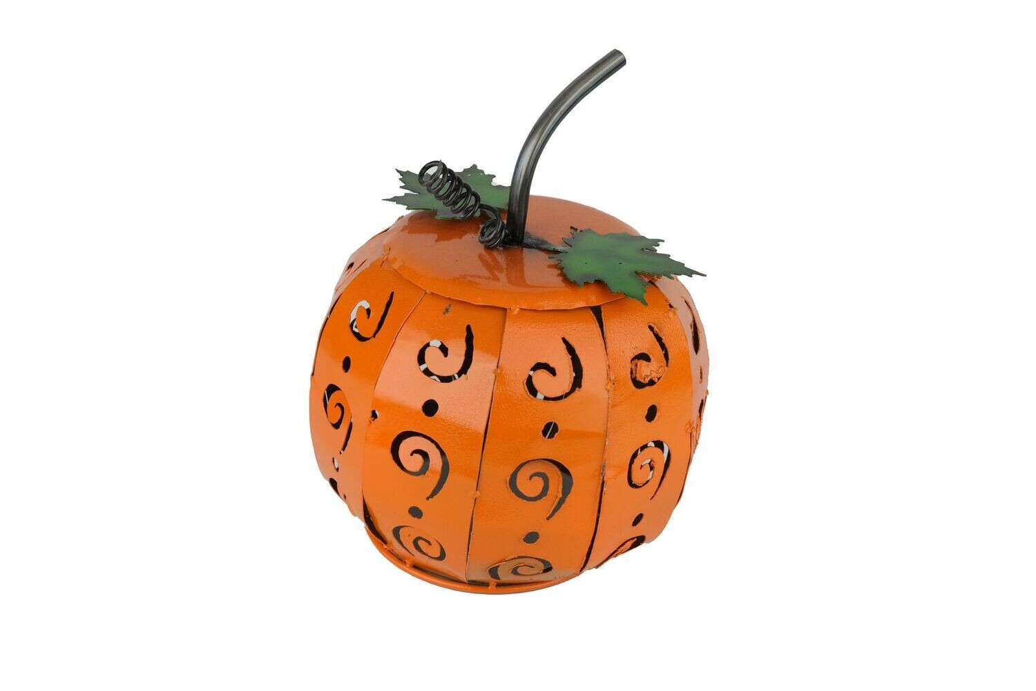 Halloween Pumpkin-Metal-Garden-Patio-11Wx13H in-Orange