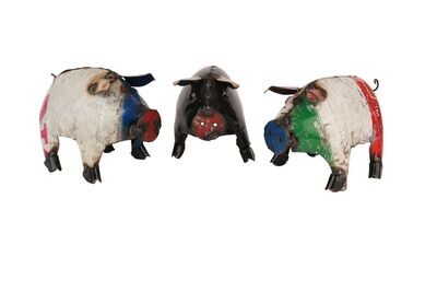 Great Buy-ER-Recycled Super Mini Metal Pig-Yard Art-8x5x5 inches-Garden Pig