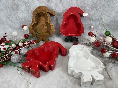 Santa Claus Dough Bowl-9x12-New Design-Candle Ready-Four Color Choices-Original-Christmas Santa Claus Dough Bowl