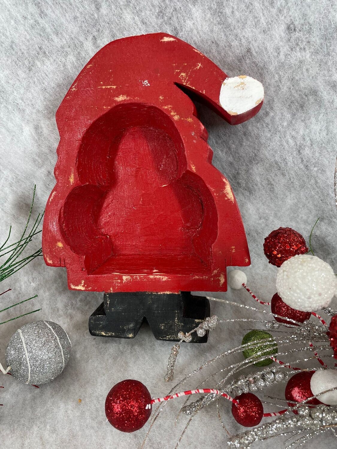 Santa Claus Dough Bowl-9x12-New Design-Candle Ready-Four Color Choices-Original-Christmas Santa Claus Dough Bowl, COLOR: Traditional