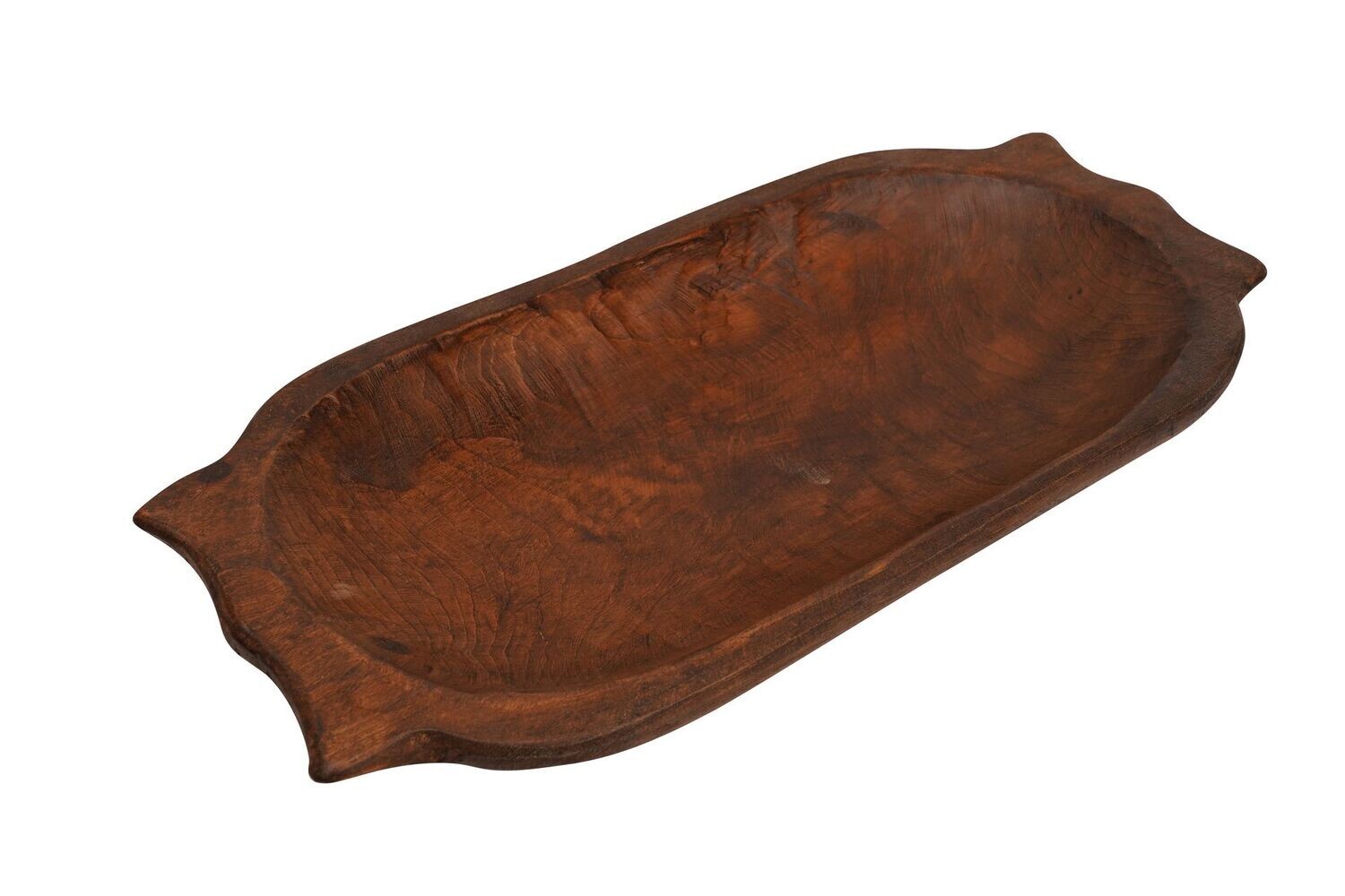 Deep Wooden Dough Bowl W/ Handles-Batea-Colors-10x20 inches-Waxed