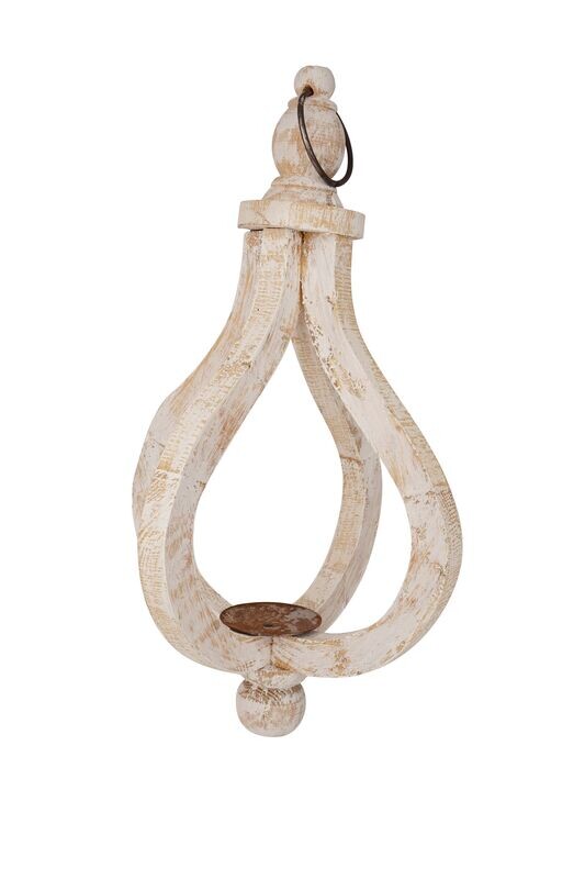 Winston Farmhouse Hanging Wood Lantern-13x24 inch-NEW
