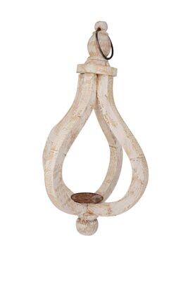 Winston Farmhouse Hanging Wood Lantern-13x24 inch-NEW