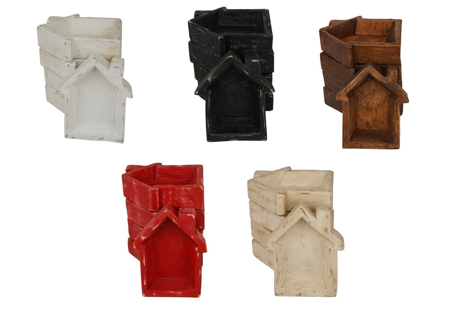 House Dough Bowl-Wood-6 x 7 x 2 inches-Candle Ready-Original Design-House-Casita-5 Colors