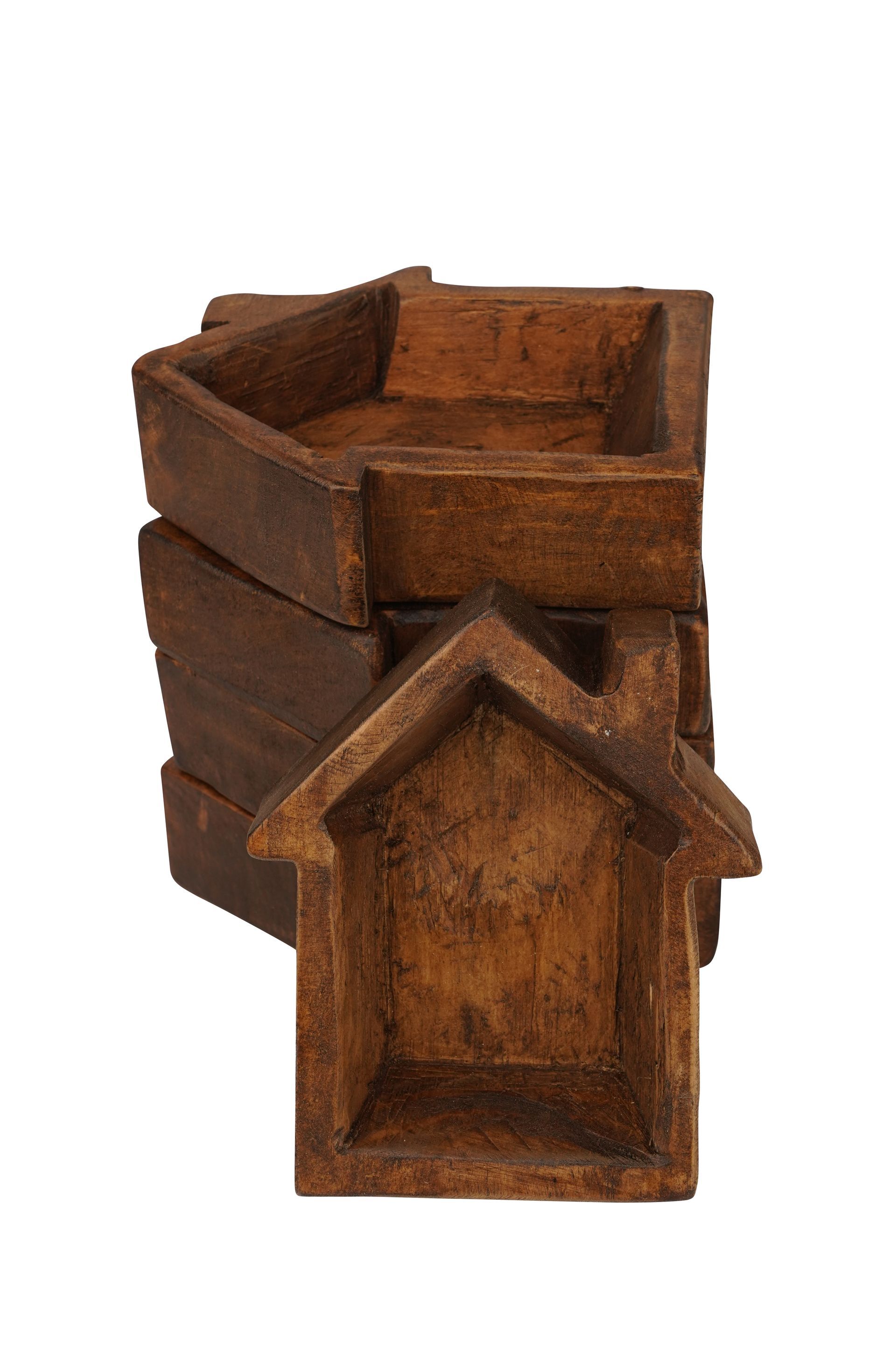 House Dough Bowl-Wood-6 x 7 x 2 inches-Candle Ready-Original Design-House-Casita-5 Colors