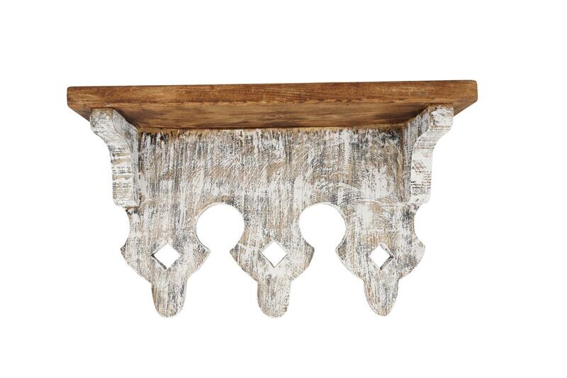 Oxford Farmhouse Wood Wall Shelf-White-18Lx11Hx6D inches-NEW