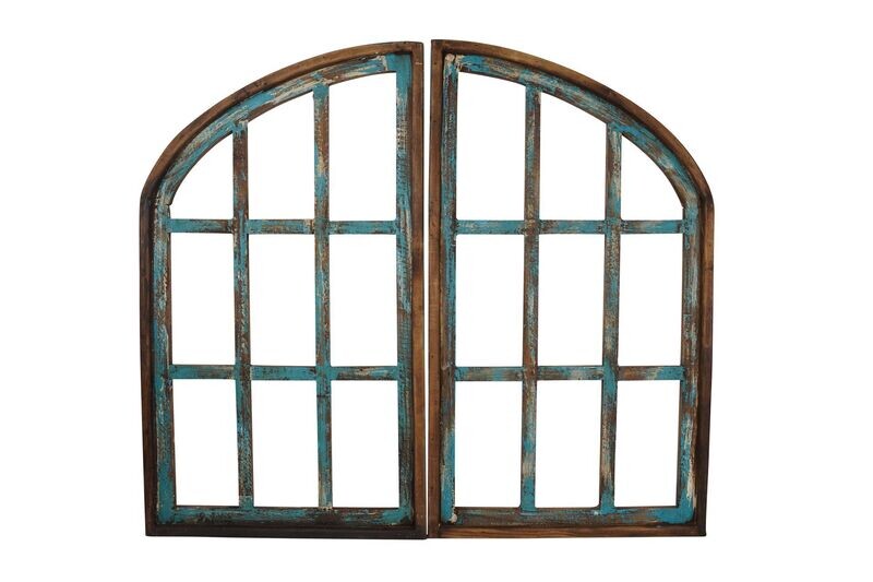 Springhill Farmhouse Windows-(Pair)-41x32-Turquoise