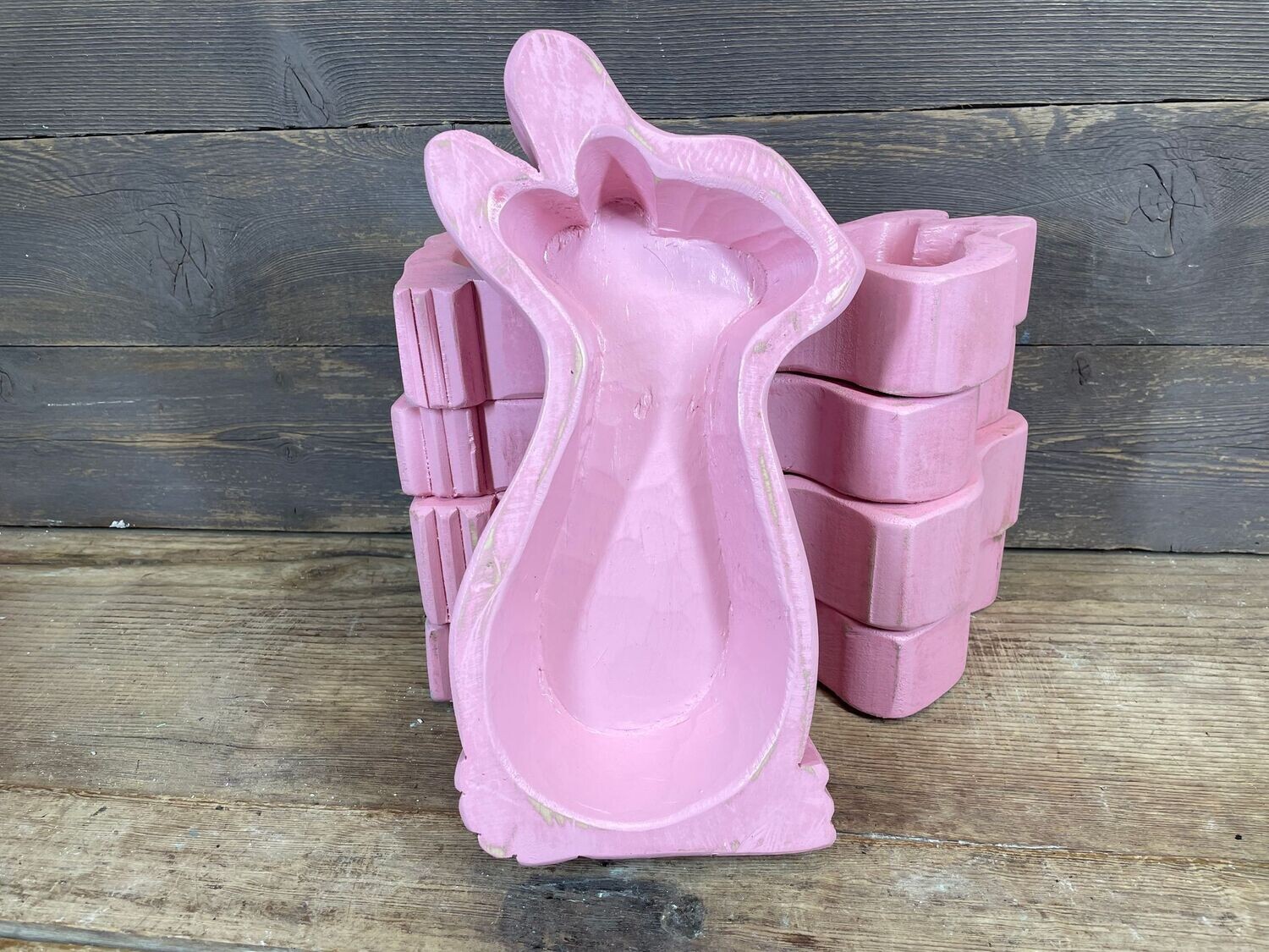 Matilda the  Easter Bunny Dough Bowl-7 x 13 in-Candle Ready-3 Spring Color Choices-SALE-$11, Colors: Apple Blossom