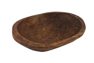 Chunky Wooden Deep Dough Bowl-Farmhouse-Wooden-16 x 19-22 inches-Waxed