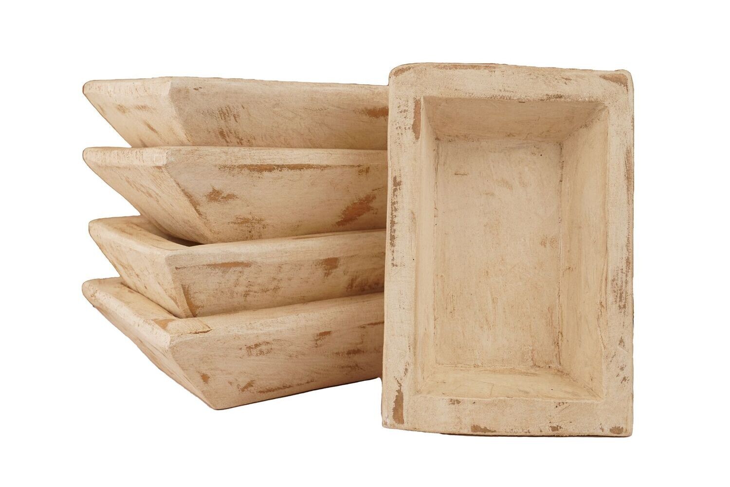 Super Mini Sierra  Dough Bowl-Candle Ready-5x7x2- Super Mini Sierra, Colors: Antiqued White
