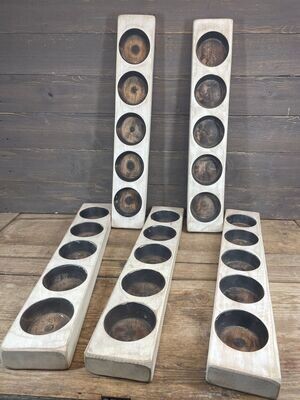 Cheese Mold-5 Hole-Rustic-Candle Ready-CLEARANCE-White
