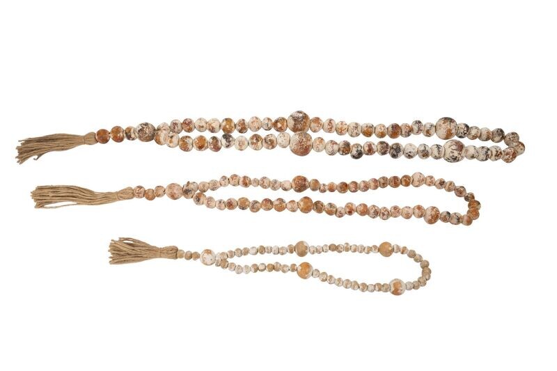 Todos Santos Rustic Farmhouse Tassel-Beads-3 Sizes-Red Tone