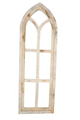 Katy Wall Window-Farmhouse-Primitive-11x31 inches-Shabby White-NEW