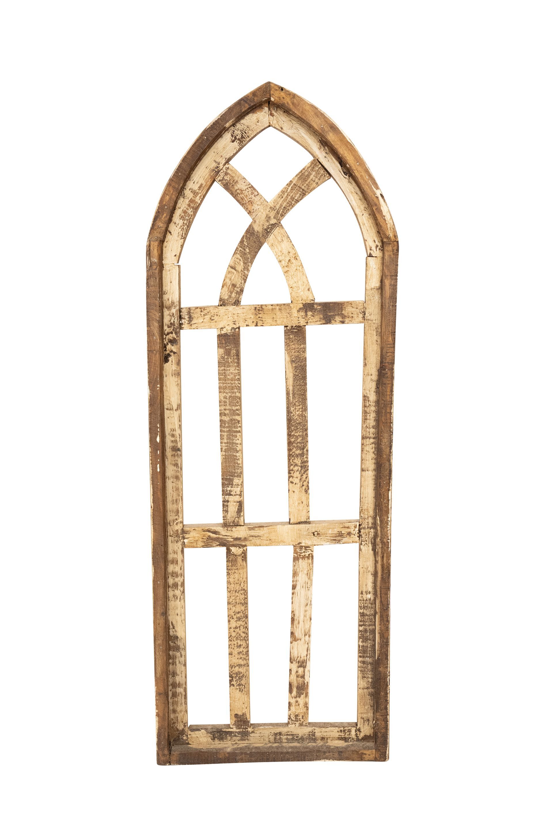 Cambridge Cathedral Wall Decor Windows-Set 3-Antiqued White