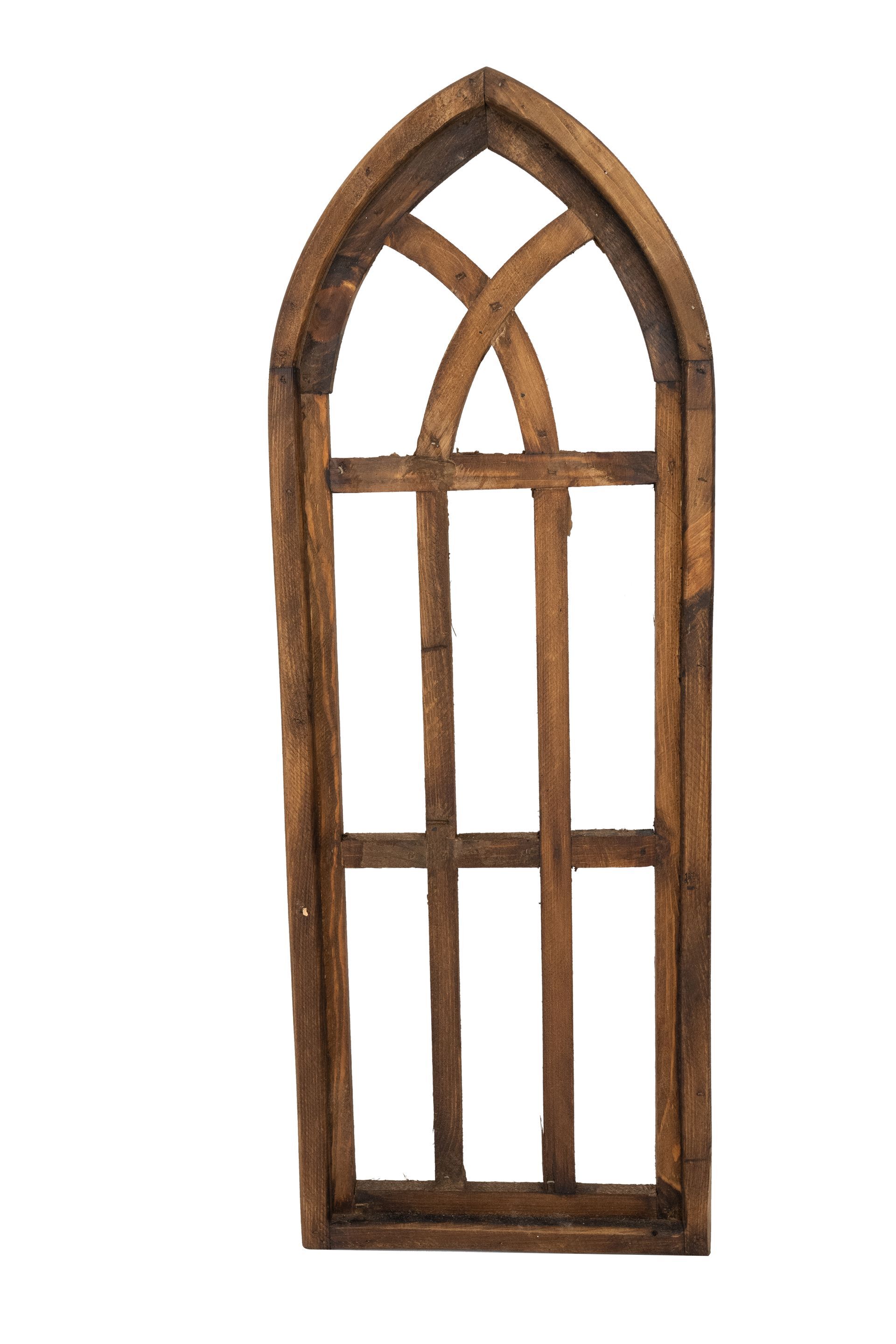 Gilroy Cathedral Rustic Wall Decor Architectural Windows-Farmhouse Set of 3-Wax-Brown