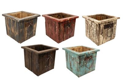 Gardner Rustic Wooden Square-Planter-11x11x10H-Garden Decor