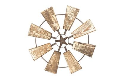 Rustic Decorative Windmill-Star-Home Wall Decor-19 inches, COLOR: White