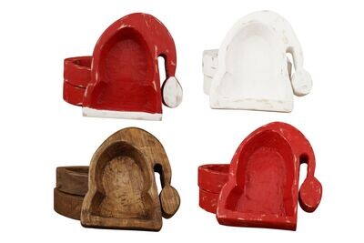Santa Hat Dough Bowl-8x9-Christmas-New-Candle Ready-Xmas Santa Hat-Original-Santa Hat Dough Bowl-4 Colors-Santa Hat