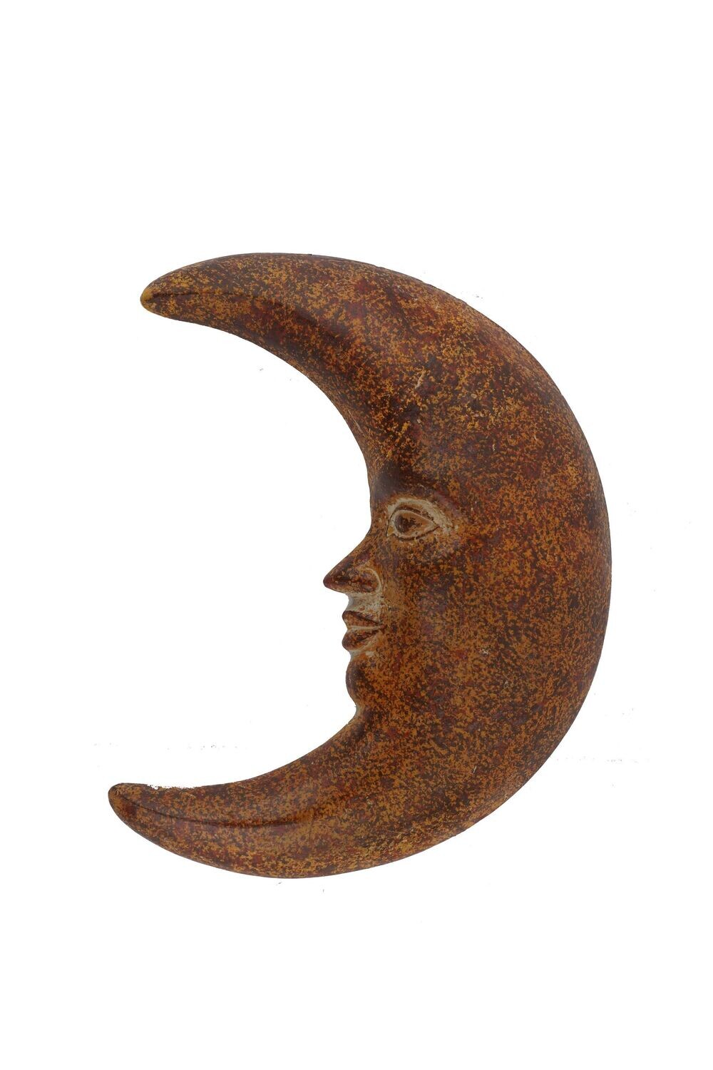 Clay Moon-Hand Painted-Garden-Wall-10x13x2 inches-Two Colors, COLOR: Red