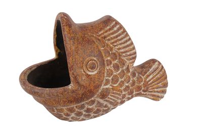 Bonnie the Big Mouth Planter Fish-Garden-Clay-16Wx8Dx11H inches, Colors: Red