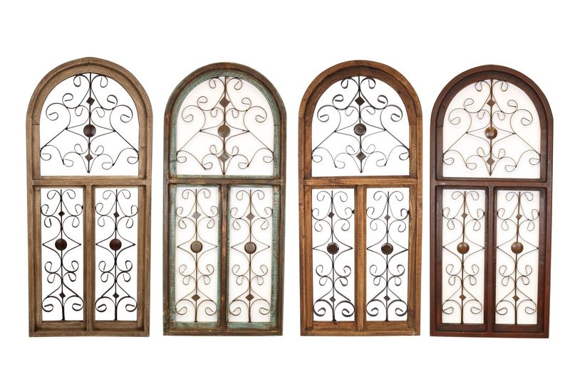 Barcelona Wall Decor Window-Wood-Four Colors-20x44 inches