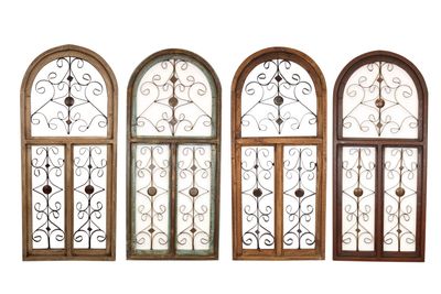 Barcelona Wall Decor Window-Wood-Four Colors-20x44 inches
